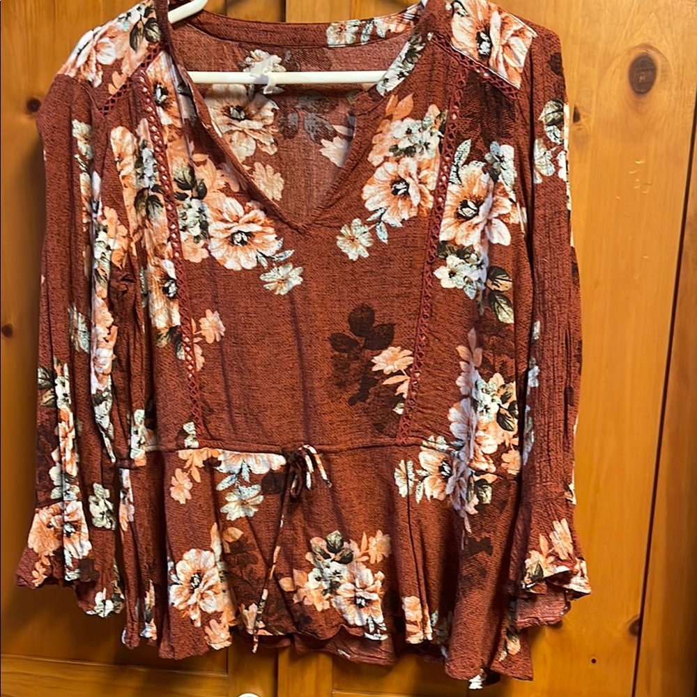 Floral Rust Women's Top
